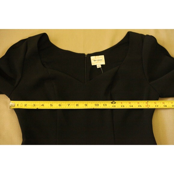 NWT BEYOND Ashley Graham Sz 6 Womens Split Sleeve Sweetheart Sheath Dress Black - Picture 10 of 12